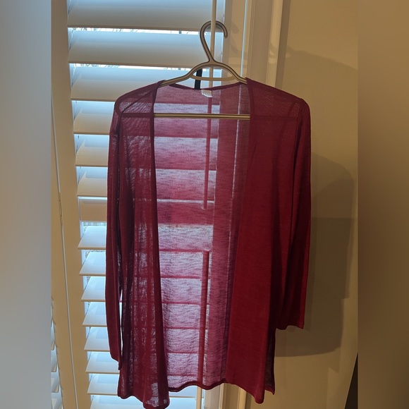 DIVIDED H&M Burgundy size M Long Light Cardigan with side slits NWOT - Picture 10 of 10